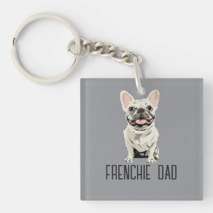 Witte Franse Bulldog, Franse Bulldog Vader Sleutelhanger