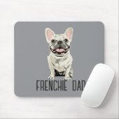Witte Franse Bulldog, Frenchie Vader Muismat (Met muis)