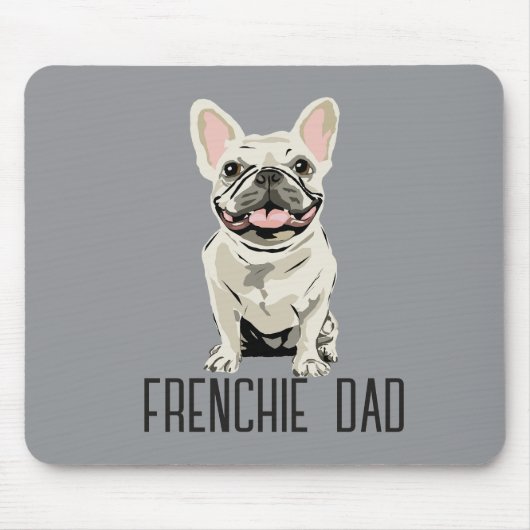 Witte Franse Bulldog, Frenchie Vader Muismat (Voorkant)