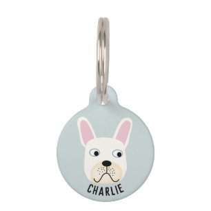 Witte Franse Bulldog Huisdierpenning