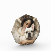 Witte Franse Bulldog Liefde nooit sterft Memorial Fotoblokken (Links)