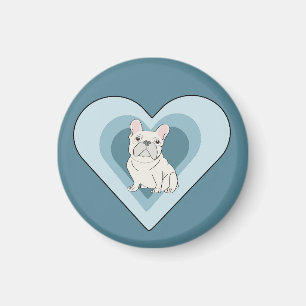 Witte Franse Bulldog Magneet