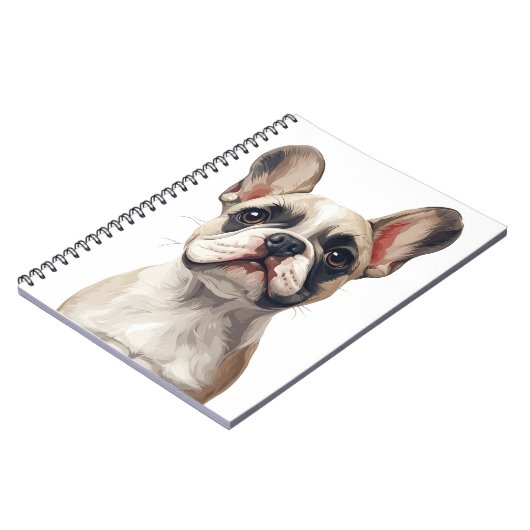 Witte Franse Bulldog Notitieboek (Linkerzijde)