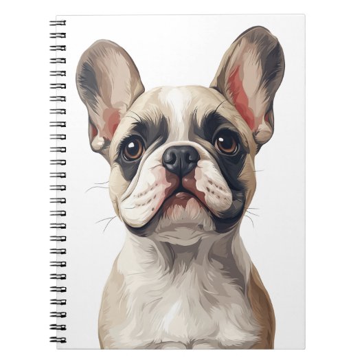 Witte Franse Bulldog Notitieboek (Voorkant)