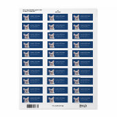Witte Franse Bulldog Retour Adreslabels Etiket (Full Sheet)