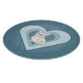 Witte Franse Bulldog Snijplank (Hoek)