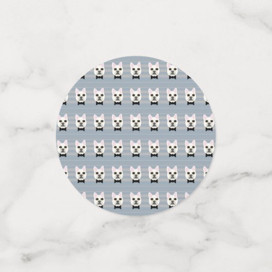 Witte Franse Bulldog, Stripes Confetti (Kleine voorkant)