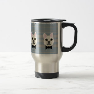 Witte Franse Bulldog, Stripes Reisbeker