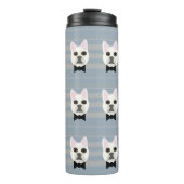 Witte Franse Bulldog, Stripes Thermosbeker (Voorkant)
