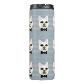 Witte Franse Bulldog, Stripes Thermosbeker (Achterkant)