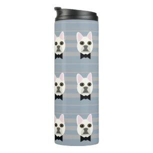 Witte Franse Bulldog, Stripes Thermosbeker