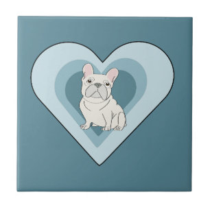 Witte Franse Bulldog Tegeltje
