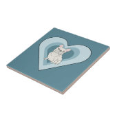 Witte Franse Bulldog Tegeltje (Zijkant)
