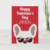 Witte Franse Bulldog Valentijnskaart Kaart (Voorkant)