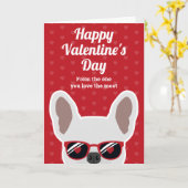 Witte Franse Bulldog Valentijnskaart Kaart (Gele Bloem)