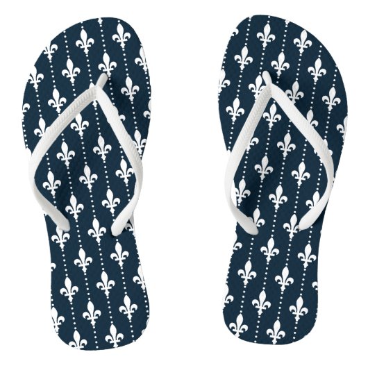 Witte Franse Damask Teenslippers (Voetbed)