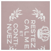 witte Franse script kalm houden en doorgaan Stof (Swatch)