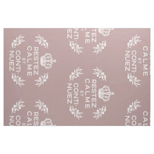 witte Franse script kalm houden en doorgaan Stof (Fat Quarter)