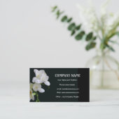 Witte Freesia op zwart Visitekaartje (Staand voorkant)