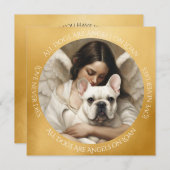 Witte frenchy aangepaste engel sympathie bedankkaart (Voorkant / Achterkant)