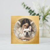 Witte frenchy aangepaste engel sympathie bedankkaart (Staand voorkant)