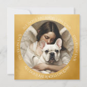 Witte frenchy aangepaste engel sympathie bedankkaart (Voorkant)