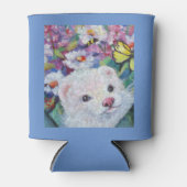 Witte fret & bloemen Koelbox Blikjeskoeler (Voorkant)