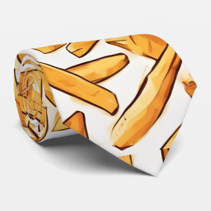 Witte friet stropdas Leuke nieuwigheid Stropdas