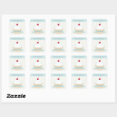 Witte Frosted Cupcake Keukenetiketten Vierkante Sticker (Vel)