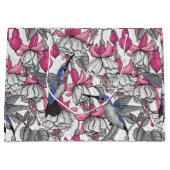 Witte fuchsie en kolibrie groot cadeauzakje (Voorkant)