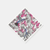 Witte fuchsie en kolibrie servet (Hoek)