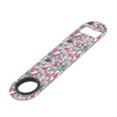 Witte fuchsie en kolibrie speed flessenopener (Achterkant Gekanteld)