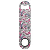 Witte fuchsie en kolibrie speed flessenopener (Voorkant)