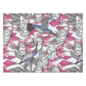 Witte fuchsie en kolibrie tafelkleed (Voorkant (Horizontaal))