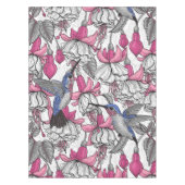 Witte fuchsie en kolibrie tafelkleed (Voorkant)