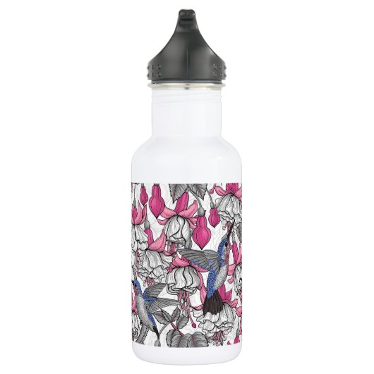 Witte fuchsie en kolibrie waterfles (Rechts)