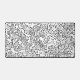 witte gaming muismat desk pad topografische kaart