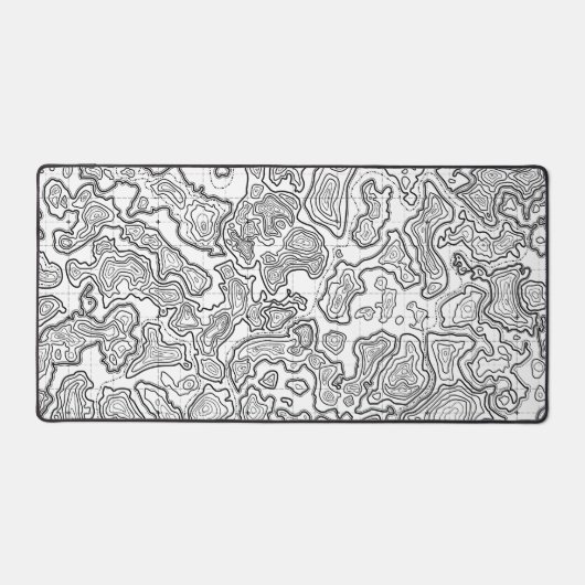 witte gaming muismat desk pad topografische kaart (Voorkant)