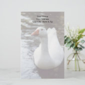 Witte gans briefpapier (Staand voorkant)
