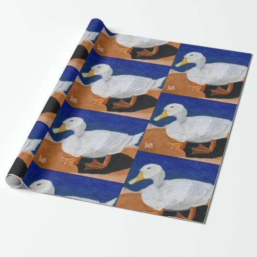 Witte Gans Cadeaupapier (Uitgerold)