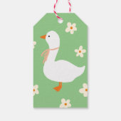 Witte Gans en Daisies Baby shower Cadeaulabel (Achterkant)