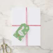 Witte Gans en Daisies Baby shower Cadeaulabel (Met Touw)