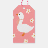 Witte Gans en Daisies Baby shower Cadeaulabel (Achterkant)