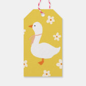 Witte Gans en Daisies Baby shower Cadeaulabel (Achterkant)