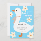 Witte Gans en Daisies Baby shower Kaart (Voorkant)