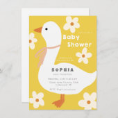 Witte Gans en Daisies Baby shower Kaart (Voorkant / Achterkant)
