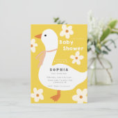 Witte Gans en Daisies Baby shower Kaart (Staand voorkant)