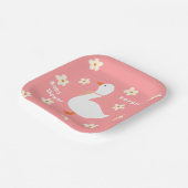 Witte Gans en Daisies Baby shower Papieren Bordje (Gebogen)