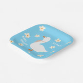 Witte Gans en Daisies Baby shower Papieren Bordje (Gebogen)