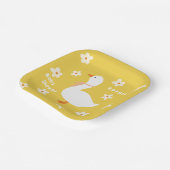 Witte Gans en Daisies Baby shower Papieren Bordje (Gebogen)